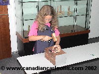 Heather making Pewter bowl